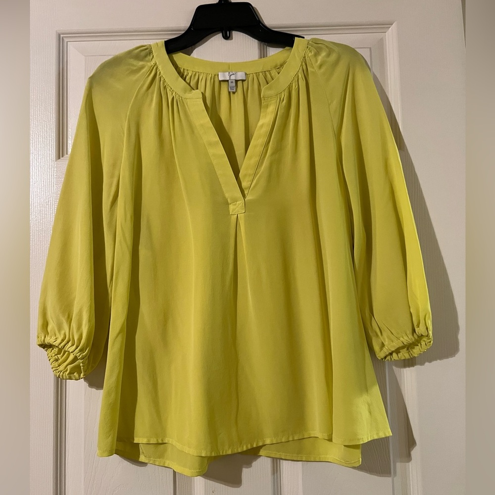 Joie Silk Blouse in Bright Yellow Size M